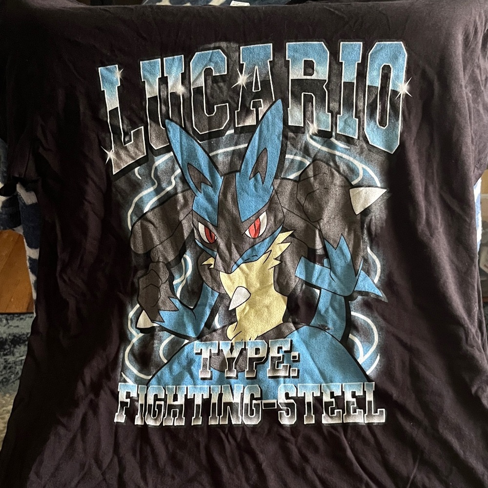 Pokémon Lucario Black Kids Short Sleeve Tee